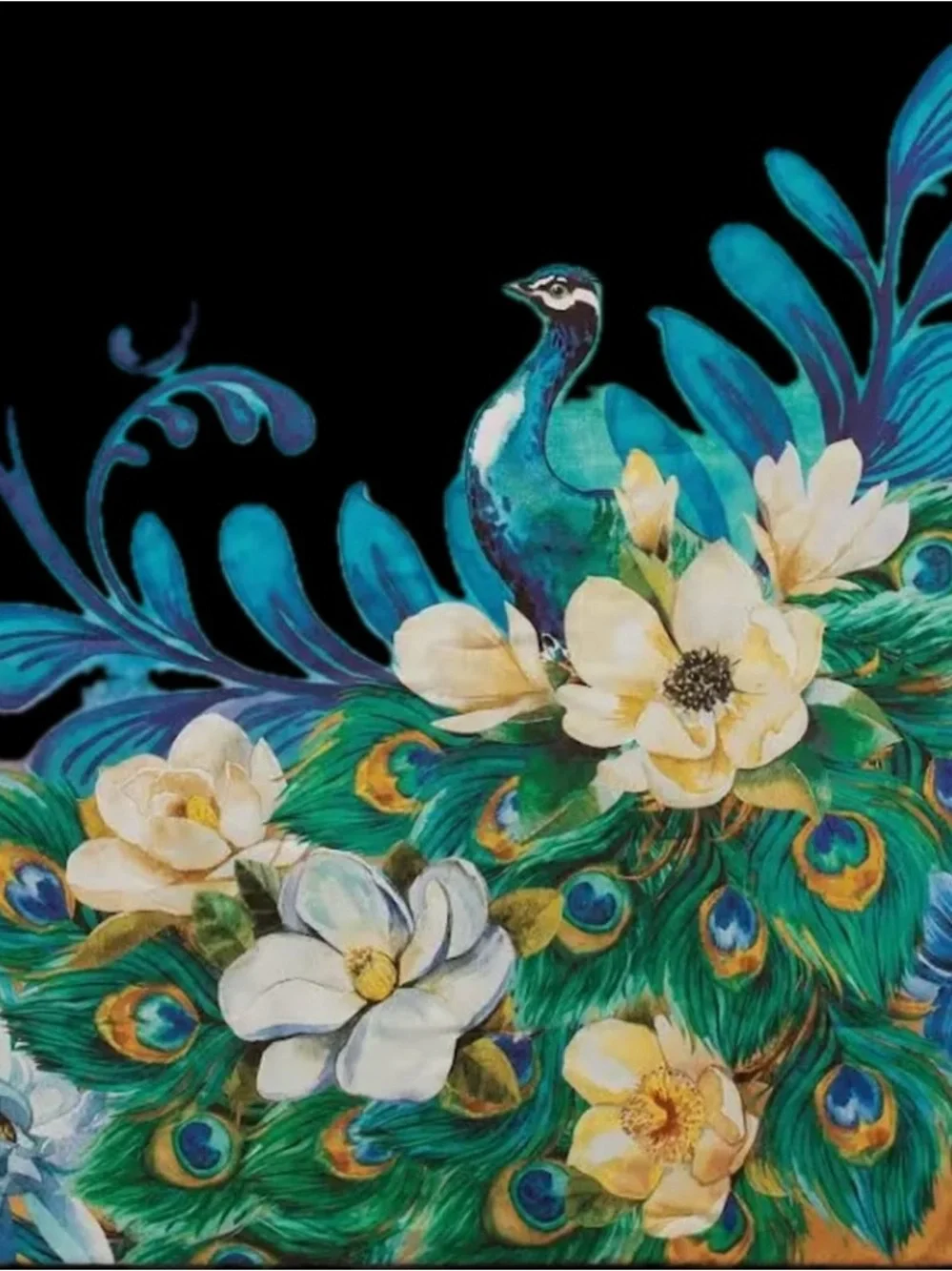 Serenity Peacock Floral Comforter Set in Teal and Green